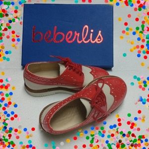 Leather brogue tie up shoes